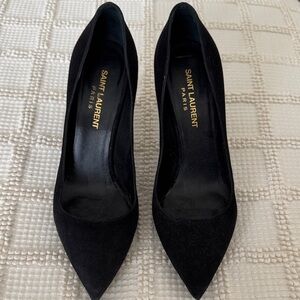 Saint Laurent Black Suede Heels